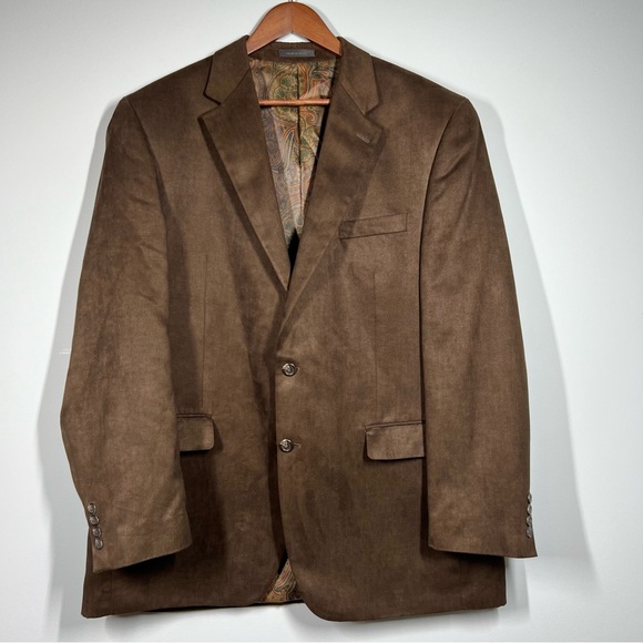 Lauren Ralph Lauren Sport Coat Men’s 44L Single Breast Faux Suede Blazer 110724 - Picture 1 of 16